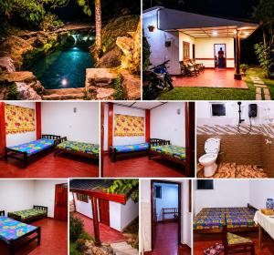 a collage of pictures of a pool and a house at Duleni villa in Haldummulla