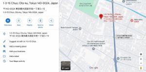 a screenshot of a google maps page with a map at Omori Happy Smile Hotel-Self Check In in Tokyo