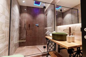 a bathroom with a shower and a sink at Palazzo San Fedele - Como Suites in Como +66 photos