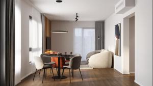 a dining room with a table and chairs at Tailormade Hotel Median Niš in Niš