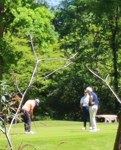 a group of people playing golf in a park at Pop Up Village in Villasanta