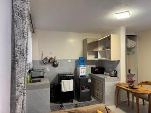 a small kitchen with a sink and a stove at Sunrise Hills BNB in Ngong