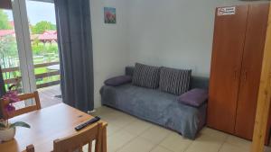 a living room with a couch and a table at Apart Magda 2 in Rewal