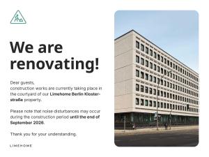 a poster of a building that says we are borrowing at Limehome Berlin Klosterstraße in Berlin +45 photos