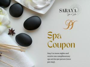 a flyer for a spa coupon with eggs and flowers at Grand Palace Hotel Lusaka in Lusaka