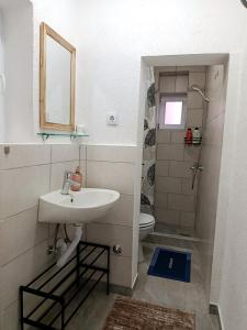 a bathroom with a sink and a toilet and a mirror at Travnik Memories Apartments in Travnik +12 photos