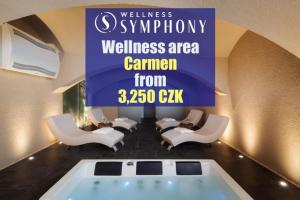 a sign that reads wellness symphony wellness area garden from ck at EA Hotel Sonata in Prague +48 photos