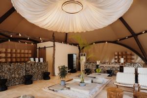 a large room with a large white chandelier at Seawind Cloudcrest Resort in Semporna