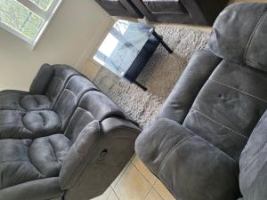 an overhead view of a living room with a couch at Alex in Castlerea