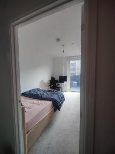 a bedroom with a bed in a room with a window at sPARSH in London +1 photo
