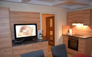 Kuchyň nebo kuchyňský kout v ubytování Ferienwohnung Fürstenbrunn