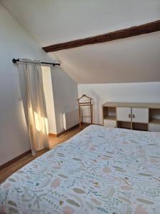 a bedroom with a large bed in a room at Gite independant Chateau-Renault Centre in Château-Renault