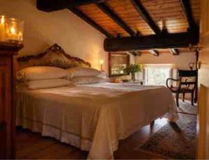 a bedroom with a large bed in a room at Villa Dorigny Dimora Storica con Affreschi e Giardino in Verona