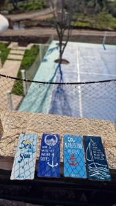 a group of ties sitting on top of a table at Divlja dolina in Budva