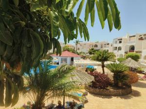 a resort with a pool and palm trees and buildings at FAIRWAYS CLUB, suite B37 in San Miguel de Abona
