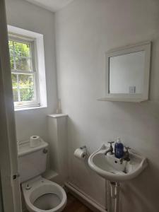 a white bathroom with a toilet and a sink at Ramsgate Cozy Home in Ramsgate