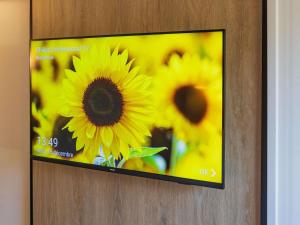 a picture of a bunch of sunflowers hanging on a door at ibis Grenoble Gare in Grenoble +35 photos