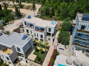 an aerial view of a house at Aria Luxury Villa 2 in Dhërmi