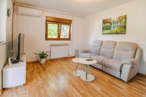a living room with a couch and a table at Apartment Smoljanac 14979b in Smoljanac