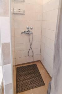 a bathroom with a shower with a hose at Apartment Smoljanac 14979b in Smoljanac +20 photos