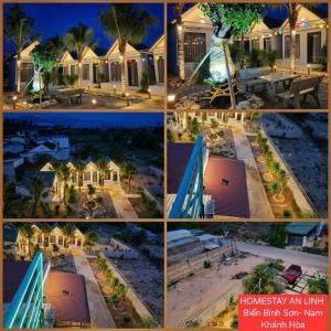 a collage of four pictures of a house at Home An Linh in Thôn Mỹ Nghĩa