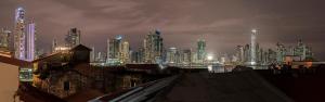 Uma visão geral de Cidade do Panamá ou uma vista da cidade tirada do hotel