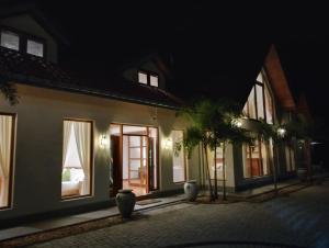 a house at night with lights on at Turtle bay view private villa down south talpe Srilanka in Galle
