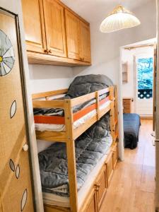 a bedroom with two bunk beds in a room at Cozy studio in La Foux