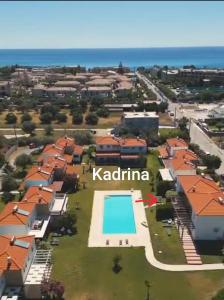 an aerial view of a resort with a swimming pool at Villa Kadrina in Kolymbia