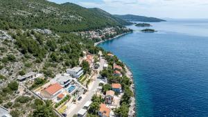 an aerial view of an island in the water at Villa Evia by Villas Guide in Smokvica