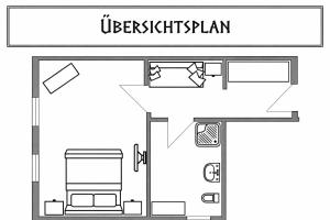ein Grundriss eines Minihauses in der Unterkunft Gasthaus Eiserner Löwe in Brattendorf