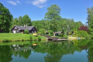 a house on the shore of a river at 4gilės sodyba Alytaus rajone in Kružiūnai