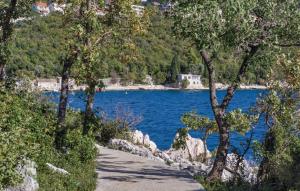 a path next to a body of water with trees at Apartments Villa Ana in Dramalj