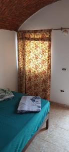 a bedroom with a green bed with a curtain at Viva La Vida Beach Camp in Nuweiba +7 photos