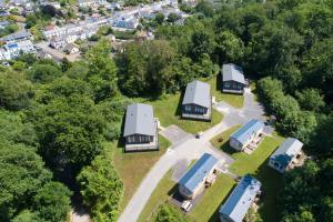 an aerial view of a group of camper homes at 3 Manleigh Park in Ilfracombe +36 photos