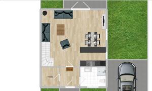 a floor plan of a parking lot with a car at Nordlys in Hooksiel