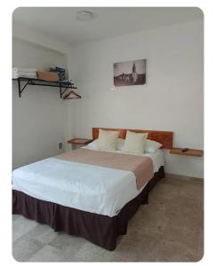 a bedroom with a large bed in a room at Casa Don Alfonso in Cuernavaca
