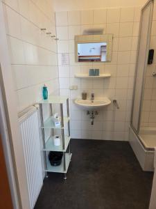 a bathroom with a sink and a toilet and a mirror at Hotel Alpin Murau in Murau +110 photos