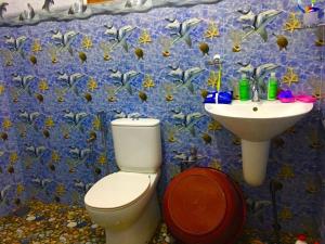 a bathroom with a toilet and a sink at Dil villa in Habaraduwa Central