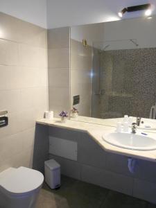 フンシャルにあるMonte Verdeのバスルーム(洗面台、トイレ、鏡付)