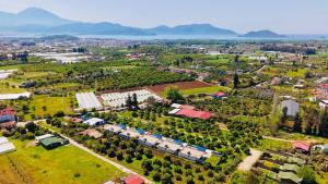 an aerial view of a city with a park at VİLLA Terasa in Fethiye