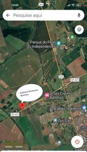 a map of a field with a red heart at Estância Bonanzza Barretos in Barretos
