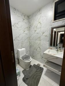 a bathroom with a toilet and a sink at 3 BR apartment, fully renovated in Amman