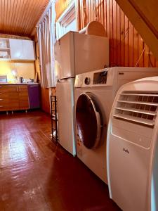 a washer and dryer sitting in a room at House in Gonio-Kvariati economy class in Kvariati