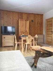 Televízia a/alebo spoločenská miestnosť v ubytovaní Nosalove Apartamenty