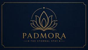 a logo for a hotel with a lotus flower at Padmora in Trivandrum