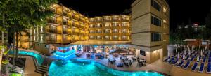an overhead view of a hotel with a swimming pool at Boutique Hotel Opal ULTRA ALL INCLUSIVE in Sunny Beach