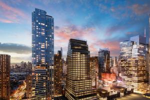 a view of a city skyline with tall buildings at Doubletree By Hilton New York Times Square West in New York