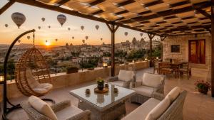 a living room with a view of a city at Premium Cappadocia in Göreme