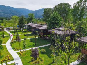 an overhead view of a park with trees and buildings at Dedeman Village Sapanca in Sakarya